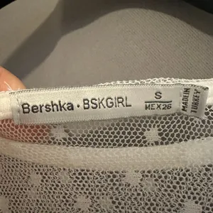 Bershka White Sheer lace Dot Long Sleeve Top Layered Look Size‎ S thumbnail 2