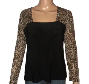 Dressbarn Leopard Print Top thumbnail 1