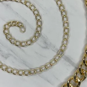 Womens Chunky Gold Tone Metal Chain Link Belt Adjustable Y2K OS ✨ thumbnail 9