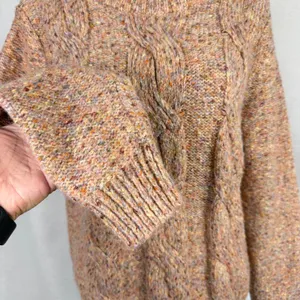 A New Day Cable Knit Sweater Womens Medium Marled Pink Multi Cozy Fall Casual thumbnail 3
