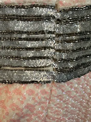 Belle Badgley Mischka $269 Beaded Sequined Dress Pink Silver Ivory Size 2 thumbnail 7