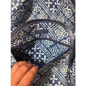 Vera Bradley Cuban Tiles Campus Tech Backpack RETIRED Blue Laptop Compartment thumbnail 8