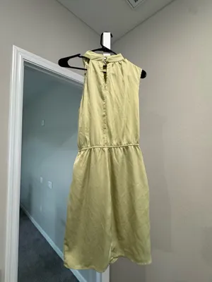 PRETTYGARDEN Green silk one shoulder dress thumbnail 3