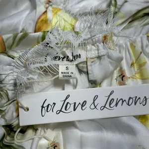 For Love & Lemons Serafina Yellow Lemons Mini Dress Womens S thumbnail 5