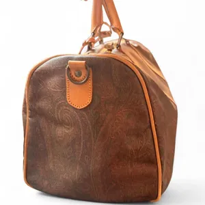 ETRO 50cm Paisley Boston Weekender Travel Duffel Bag Leather Trim Italy thumbnail 4