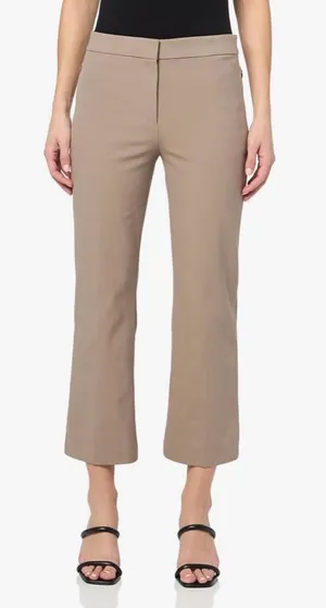 Theory Taupe Cropped Straight-Leg Pants thumbnail 1