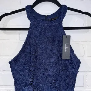 NEW Lulus Love Poem Navy Blue Lace Bodycon Halter Dress thumbnail 13
