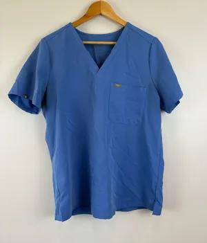 Figs Scrubs Catarina Size L One Pocket V-Neck Scrub Top Blue Style FW1000 thumbnail 1