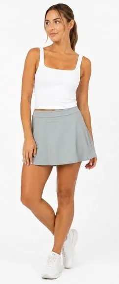 Outdoor Voices Rectrek Skirt Light Grey Athletic Hiking Mini Skirt Womens Medium thumbnail 1