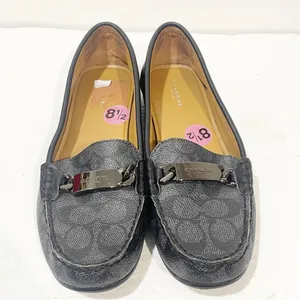 Coach‎ Size 8.5 Signature Olive Black & Grey Jacquard Loafers thumbnail 2
