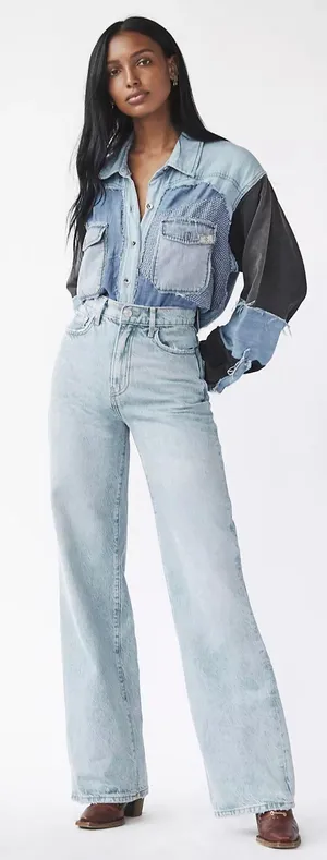 Free People Astoria Wide Leg Jeans thumbnail 1