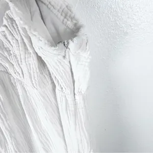 FREE THE ROSES 100% Cotton White Gauzy Tiered Lined Pockets Midi Dress Medium thumbnail 12
