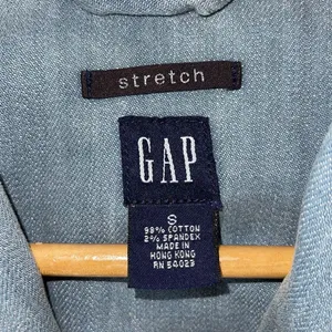 GAP Women's Denim Jean‎ Jacket Stretch Button Collared Long Sleeve Blue Small thumbnail 5