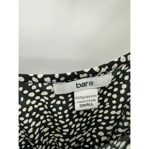 Bar‎ III Jumpsuit Women SMALL Black Cream Polka Dot Sleeveless Pockets Romper thumbnail 7