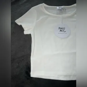 Princess Polly El Basico Cropped Tee in White Size 8 New with tag thumbnail 15
