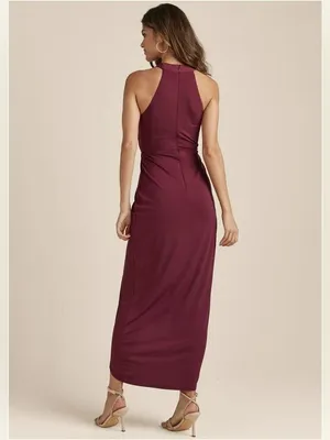 Venus Drape Maxi Dress in Burgundy Medium wedding guest bridesmaid thumbnail 2