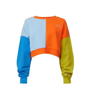 Simon Miller Blue Orange Cropped Colorblock Pullover Sweatshirt Size XS thumbnail 6