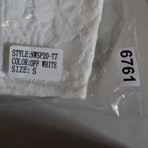 Off White Floral Lace Strapless Bustier Crop Top Sweetheart NWSP20-T7 Small thumbnail 6