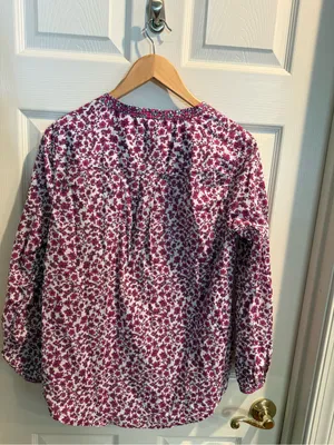 J. Crew Magenta Floral Long Sleeve Top thumbnail 9