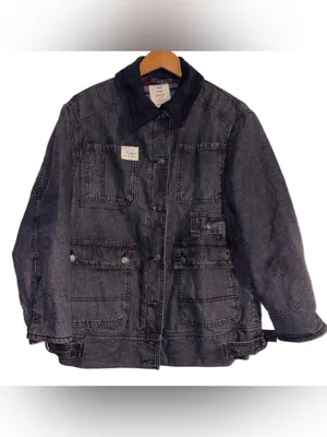 FP We The Free Sweet Talk Denim Barn Coat Black Extra Small New With Tags thumbnail 2
