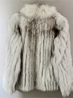 SAGA FOX Real Fur Coat Jacket White Grey Small Genuine Luxury Winter thumbnail 4