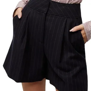 Veronica Beard Haina Navy Pinstriped Short Size 8 thumbnail 2