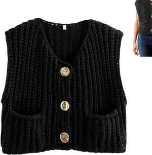 Black Knitted Vest Size XS thumbnail 2