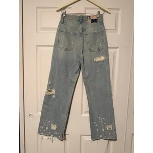 Free‎ People We The Free Grunge Patchwork Label Distressed Painted Denim Jeans thumbnail 2