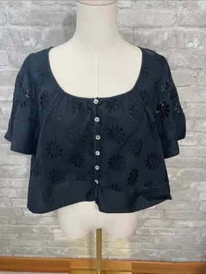 Rails Black  Bambina Button Front Top thumbnail 2