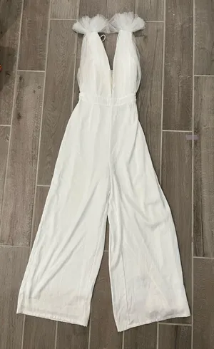 Aakaa White Tulle Jumpsuit thumbnail 2