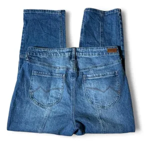 Y2K Cleo + Wolf Blue High Rise Carpenter Straight Leg Panelled Seam Jeans W31‎ thumbnail 2