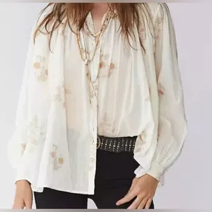 99. Free People Don't Look Back Button down floral blouse oversized small thumbnail 2