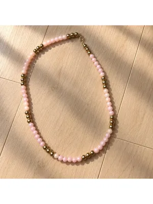 Vintage Beaded Necklace Lot of 4 Pink Ivory Faux Pearl Retro Jewelry Bundle thumbnail 2