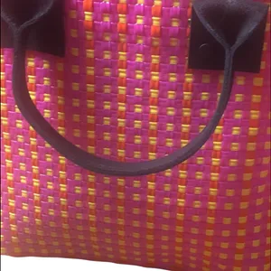 Truss Handwoven Tote | Hand Bag Pink Orange Yellow Bag thumbnail 5