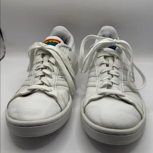 Adidas Grand Court Pride Sneakers White Rainbow Heel Women’s Size 7.5 Cloudfoam thumbnail 6