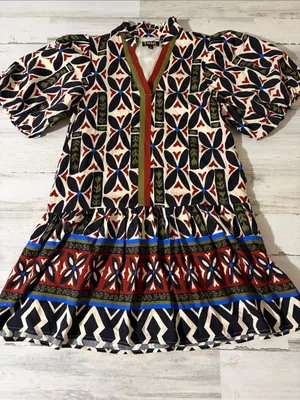 THML Geometric Print Boho Dress Size Small thumbnail 2