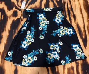 George Blue Pleated Skater Midi Skirt Cocktail‎ thumbnail 1