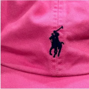 Ralph Lauren Vibrant Pink Cap with Navy Logo thumbnail 2