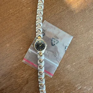 Fossil Gold and Black Watch with Heart Links thumbnail 1