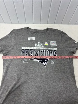 Nike Gray New England Patriots Champions Graphic Tee Size M NEW thumbnail 3