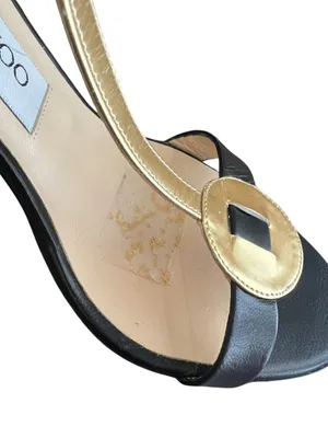 Jimmy Choo Women’s Y2K Vintage Leather Colorblock Pattern T Strap Open Toe Heels thumbnail 11