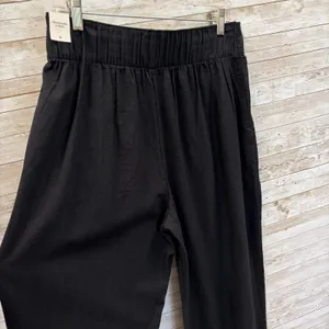 NWT Abercrombie‎ & Fitch Womens M (Long) Pants Black Wide Leg Linen Blend NEW thumbnail 4