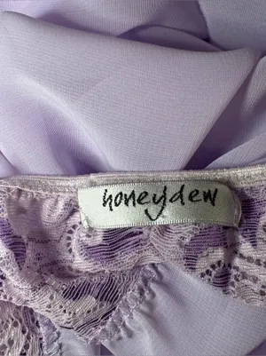 Honeydew Lavender Lace Trim Chiffon Babydoll Chemise thumbnail 7