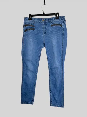 Free People Blue Skinny Jeans with Zip Pocket Detail thumbnail 2