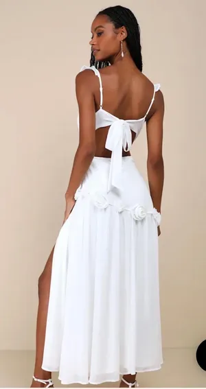 White Dress With Slit thumbnail 2