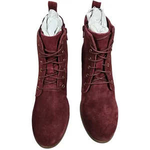 Diba Blake Suede Bootie Burgundy Lace Up Wedge Ankle Boots Women Size 8.5‎ thumbnail 2