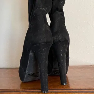 Black High Heeled Tall Boots‎ Black Size 7 thumbnail 3