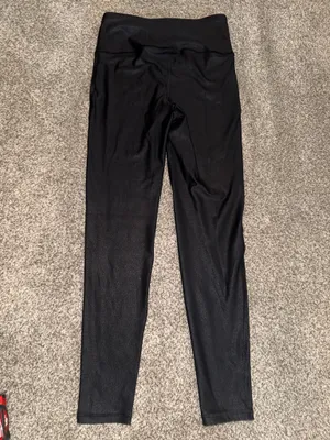 mono b Women's High-Waisted Faux Leather Leggings, Black, Size S thumbnail 3