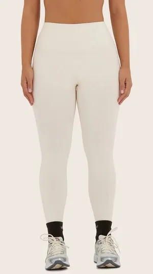 SET Active Seamless Leggings Light Oatmeal Beige Size Small thumbnail 1