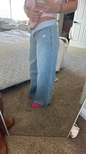 Hollister striped low rise jeans thumbnail 10
